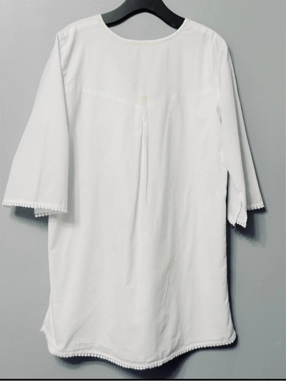 100% Cotton Elegant White Women's dress with embroidered & lining